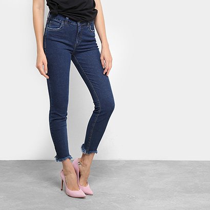 Calça Jeans Skinny Colcci Barra Desfiada Cintura Média Feminina