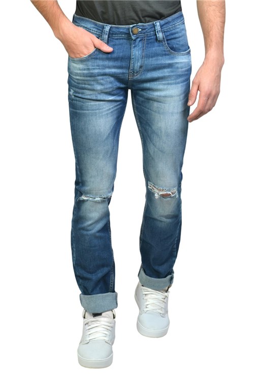 Calça Jeans Super Skinny com Rasgos Yck’s