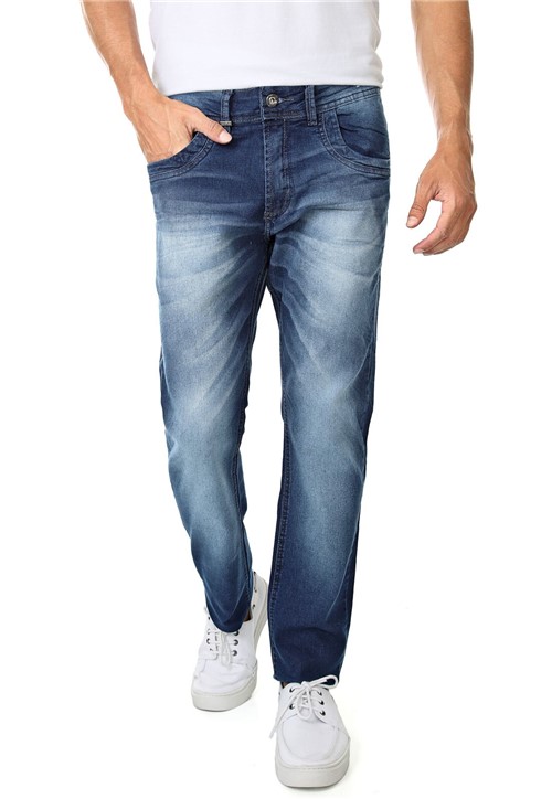Calça Jeans Zune Slim Estonada Azul - Kanui