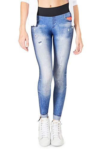 Calça Legging Live Athletic Jeans Tecno Feminina - Azul - P