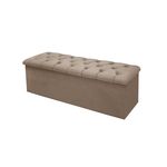 Calçadeira Baú Casal Lotus 140 CM Suede Bege II