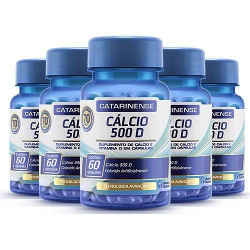 Cálcio 500 D - 5 Un de 60 Cápsulas - Catarinense