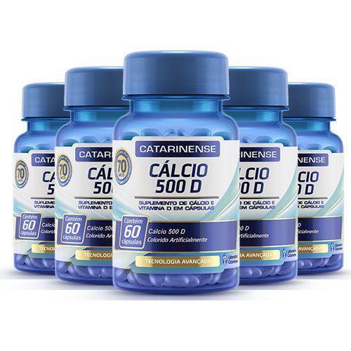 Cálcio 500 D - 5x 60 Cápsulas - Catarinense