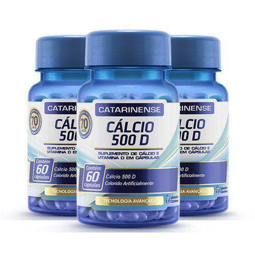 Cálcio 500 D - 3x 60 Cápsulas - Catarinense