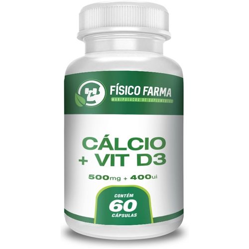 Cálcio 500mg + Vitamina D3 400ui 60 Cápsulas