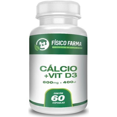 Cálcio 600mg + Vitamina D3 400ui 60 Cápsulas