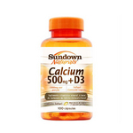 Cálcio - Calcium 500mg D3 Sundown com 100 Cápsulas