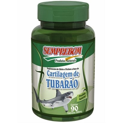 Cálcio e Fosfóro a Base de Cartilagem de Tubarão - Semperbom - 90 Caps - 500 Mg