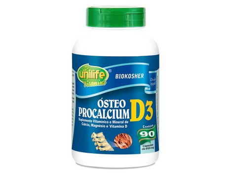 Cálcio, Magnésio e Vitamina D3 950Mg Ósteo Procalcium 90 Cápsulas Unilife
