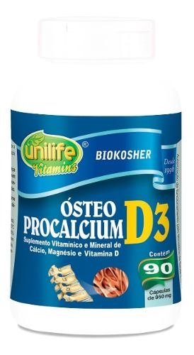 Cálcio, Magnésio, Vitamina D3 90 Cápsulas - Ósteo Procalcium (Sem Sabor)