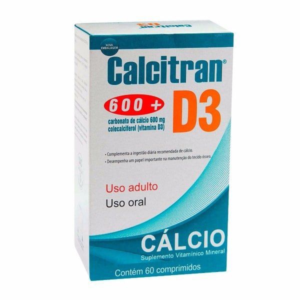 Calcitran 600 + D3 - 30 Comprimidos - Divcom