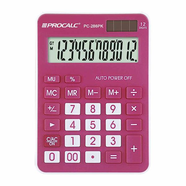 Calculadora 12 Dígitos Rosa PC286PK Procalc