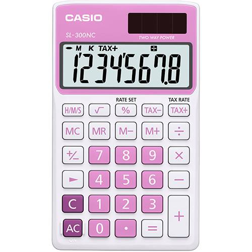 Tamanhos, Medidas e Dimensões do produto Calculadora Básica 8 Dígitos SL-300NC Rosa - Casio
