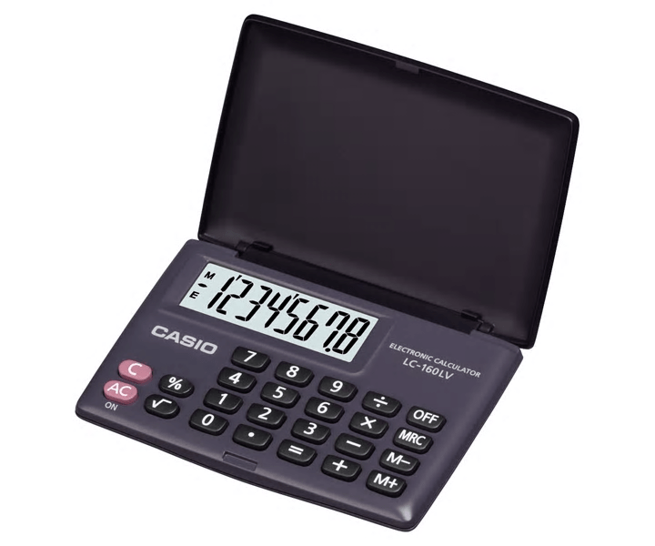 Calculadora Bolso 8 Dígitos Casio LC160 Preta