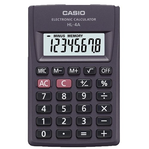 Calculadora Casio Básica Ultraportátil 8 Dígitos Hl-4A - Preta