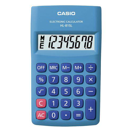 Calculadora Casio de Bolso com Visor 8 Dígitos HL-815L-BU