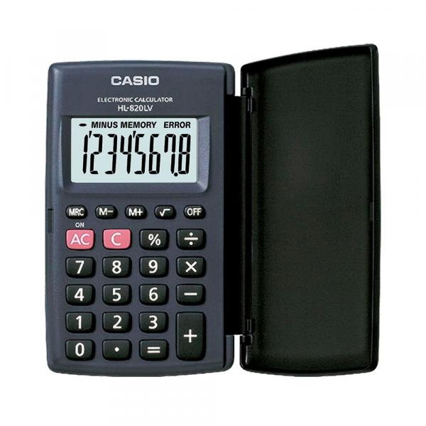 Calculadora Casio de Bolso, Visor XL, 8 Dígitos e Deslig. Automático HL-820LV-BK - CASIO