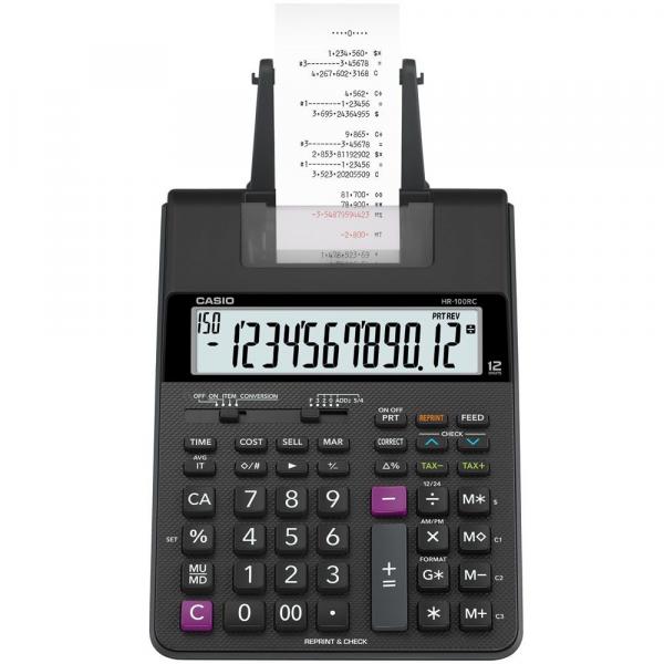Calculadora Casio de Mesa 12 Dígitos com Bobina HR-100RC-BK-B-DC