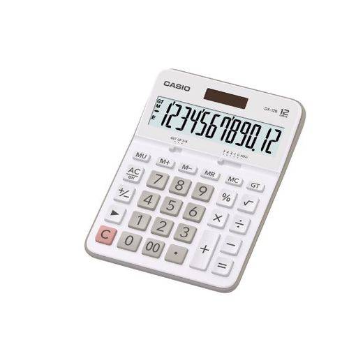 Calculadora Casio de Mesa Dx-12b-we-w-dc, 12 Dígitos, Solar/ Bateria, Branca
