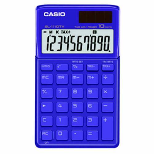 Calculadora Casio Sl-1110 Tv-Bu Azul Alimentação Solar e Pilha - Alta Qualidade