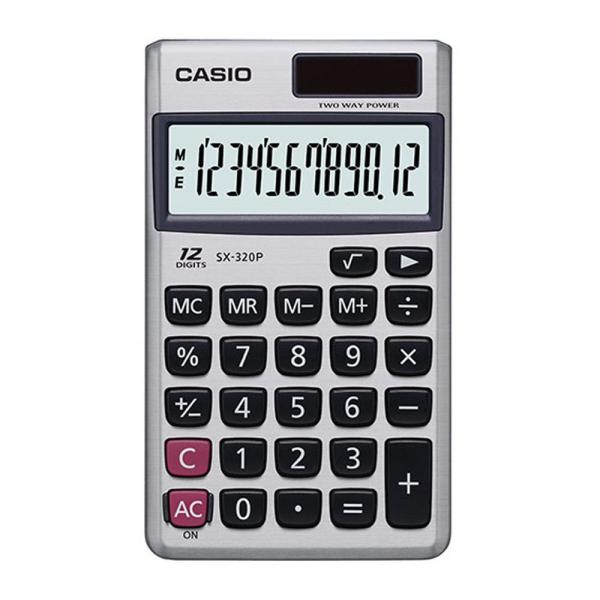 Calculadora Casio SX-320P 12 Dígitos Solar Prata