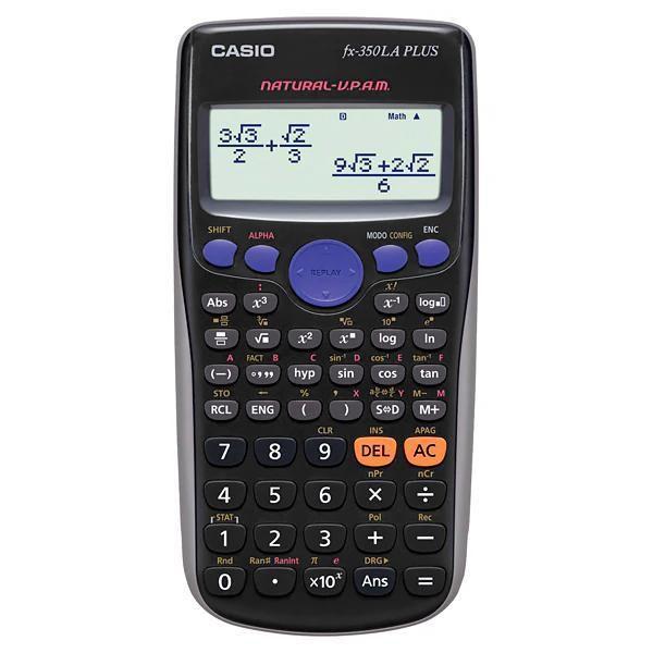 Calculadora Científica Casio Fx-350LA PLUS com 252 Funções - Cinza/Preta