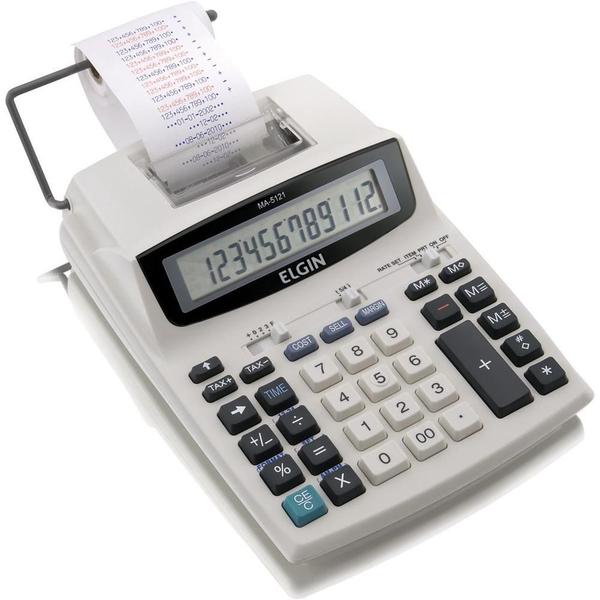 Calculadora com Bobina 12 Dígitos Acompanha Fonte Ma-5121 - Elgin