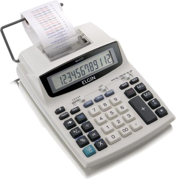 Calculadora com Bobina 12 Dígitos Acompanha Fonte Ma-5121 - Elgin