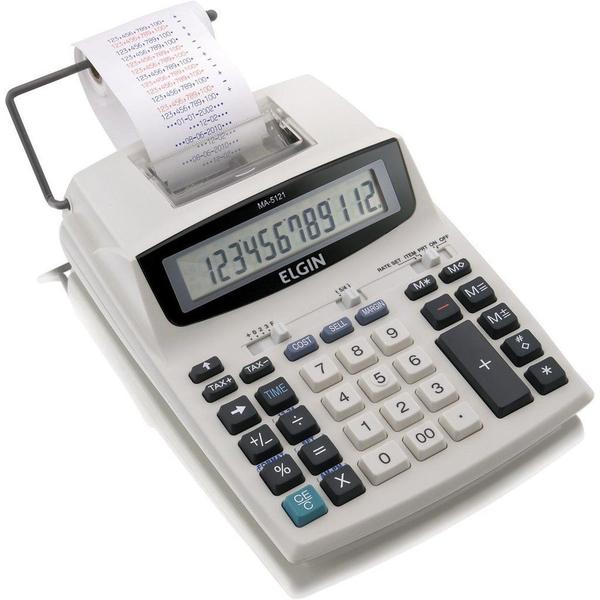 Calculadora com Bobina 12 Dígitos Acompanha Fonte - Ma-5121 - Elgin