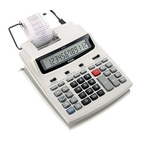 Calculadora com Bobina 12 Digitos, Impressao Bicolor e Display LCD MR-6125 Branca - Elgin