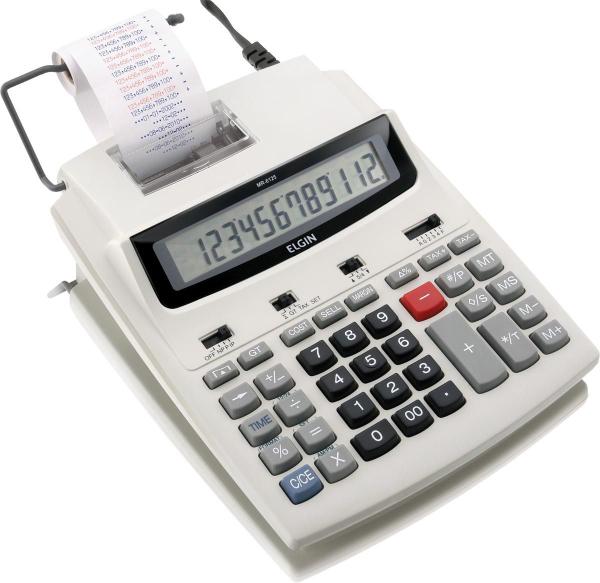 Calculadora com Bobina 12 Digitos, Impressao Bicolor e Display LCD MR-6125 Branca - Elgin