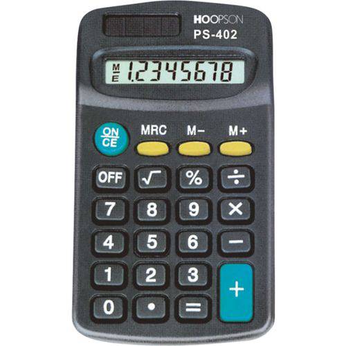 Calculadora de Bolso 08digitos Pilha Aaa/solar Pret