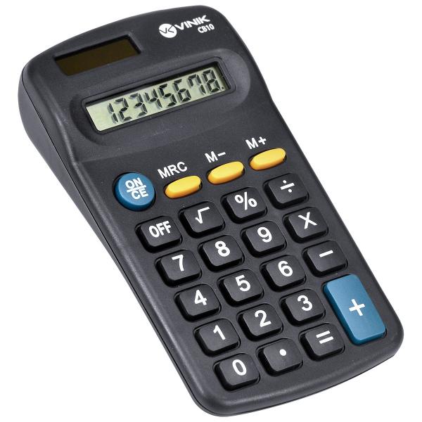 Calculadora de Bolso 8 Dígitos com Alimentação Solar ou a Pilha - Cb10 Preta - 548