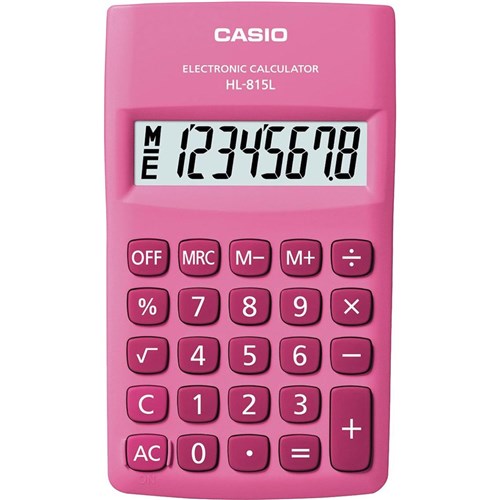 Calculadora de Bolso 8 Dígitos - Hl-815L-Pk-S - Casio (Rosa)