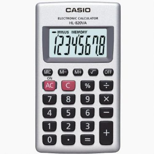 Calculadora de Bolso Casio HL-820VA-S4-DP Prata, 8 Dígitos