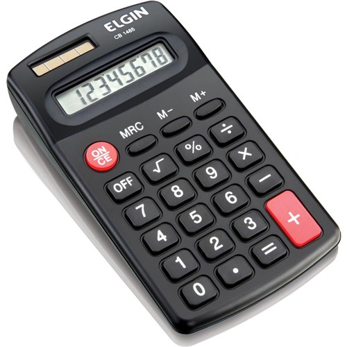 Calculadora de Bolso Solar e Pilha - Cb1485 - Elgin (Preta)