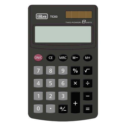Calculadora de Bolso TC03 Preta - Tilibra
