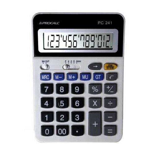Calculadora de Mesa 12 Dig. Procalc Arredond Duplo 00 Solar/Bat