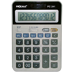 Calculadora de Mesa 12 Dig. Procalc Arredond Duplo 00 Solar/Bat