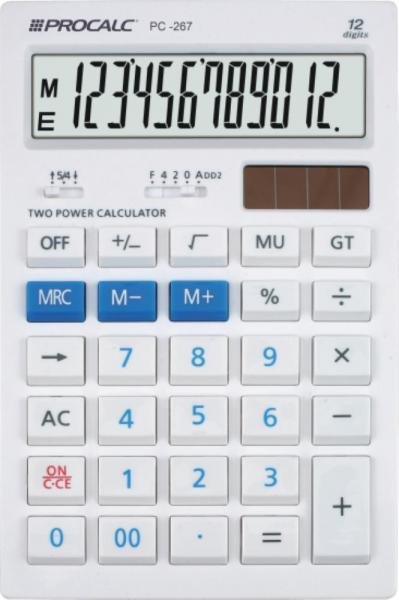 Calculadora de Mesa 12 Dígitos Branca Pc267 - Procalc