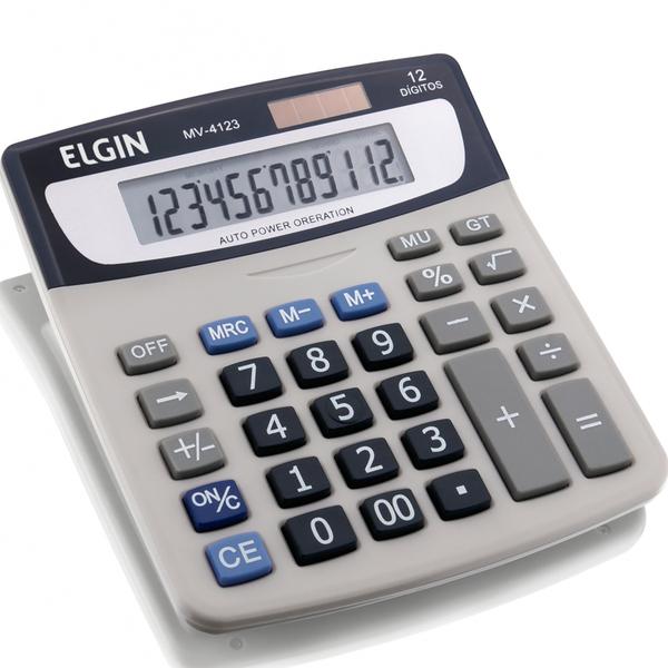 Calculadora de Mesa 12 Dígitos MV-4123 com Célula Solar - Elgin - Elgin