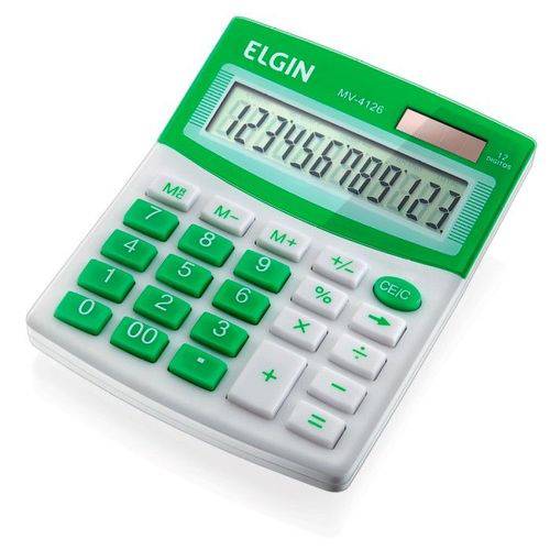 Calculadora de Mesa 12 Digitos Mv 4126 Verde Elgin