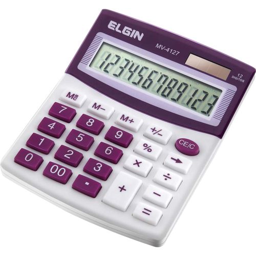 Calculadora de Mesa 12 Digitos Mv 4127 Roxo Elgin