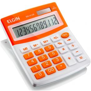 Calculadora de Mesa 12 Dígitos MV-4128 com Célula Solar Laranja - Elgin