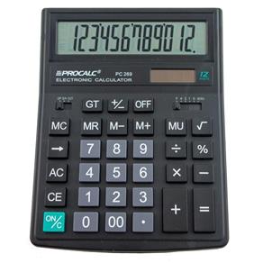 Calculadora de Mesa 12 Dígitos PC-269 Preta Solar Procalc