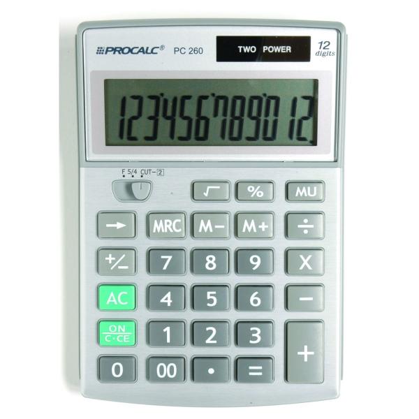 Calculadora de Mesa 12 Dígitos PC260 - Procalc