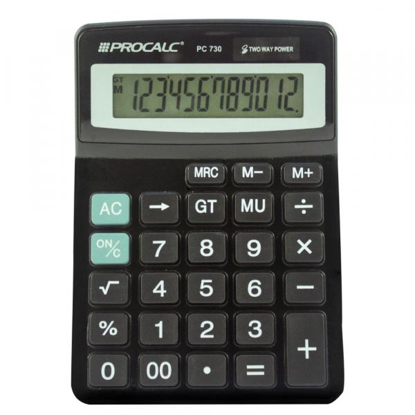 Calculadora de Mesa 12 Dígitos PC730 - Procalc