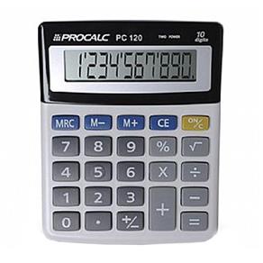 Calculadora de Mesa 10 Dígitos PC-120 Procalc Solar/Bateria