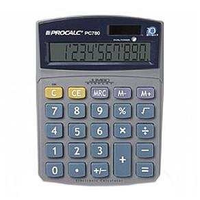 Calculadora de Mesa 10 Dígitos PC-780 Solar/Bateria - Procalc