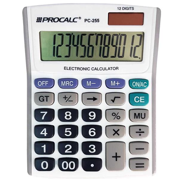 Calculadora de Mesa C/ Visor Inclinado C/12 Dígitos -Procalc